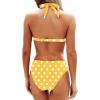 imageYonique Women Two Piece Bathing Suits Push Up Bikini Set Halter Swimsuit Vintage SwimwearYellow Retro Dot