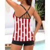 imageYonique 2 Piece Tankini Swimsuits for Women with Boy Shorts Athletic Swim Tank Top Bathing SuitsAmerican Flag
