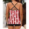 imageYonique 2 Piece Tankini Swimsuits for Women with Boy Shorts Athletic Swim Tank Top Bathing SuitsAmerican Flag