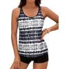 imageYonique 2 Piece Tankini Swimsuits for Women with Boy Shorts Athletic Swim Tank Top Bathing SuitsBlack