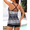 imageYonique 2 Piece Tankini Swimsuits for Women with Boy Shorts Athletic Swim Tank Top Bathing SuitsBlack
