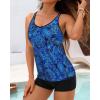 imageYonique 2 Piece Tankini Swimsuits for Women with Boy Shorts Athletic Swim Tank Top Bathing SuitsBlue Paisley
