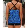 imageYonique 2 Piece Tankini Swimsuits for Women with Boy Shorts Athletic Swim Tank Top Bathing SuitsBlue Paisley