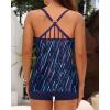 imageYonique 2 Piece Tankini Swimsuits for Women with Boy Shorts Athletic Swim Tank Top Bathing SuitsBlue Stripe