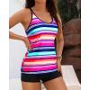 imageYonique 2 Piece Tankini Swimsuits for Women with Boy Shorts Athletic Swim Tank Top Bathing SuitsColorful Striped 02
