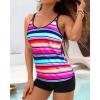 imageYonique 2 Piece Tankini Swimsuits for Women with Boy Shorts Athletic Swim Tank Top Bathing SuitsColorful Striped 02