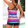 imageYonique 2 Piece Tankini Swimsuits for Women with Boy Shorts Athletic Swim Tank Top Bathing SuitsColorful Striped 02