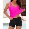 imageYonique 2 Piece Tankini Swimsuits for Women with Boy Shorts Athletic Swim Tank Top Bathing SuitsHot Pink