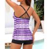 imageYonique 2 Piece Tankini Swimsuits for Women with Boy Shorts Athletic Swim Tank Top Bathing SuitsPurple 01