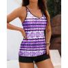 imageYonique 2 Piece Tankini Swimsuits for Women with Boy Shorts Athletic Swim Tank Top Bathing SuitsPurple 01