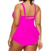 imageYonique Women Plus Size 2 Piece Tankini Swimsuits Ruched Bathing Suits Peplum Swimwear Scalloped SwimsuitsHot Pink