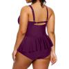 imageYonique Women Plus Size 2 Piece Tankini Swimsuits Ruched Bathing Suits Peplum Swimwear Scalloped SwimsuitsPurple