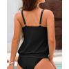 imageYonique Womens Blouson Tankini Top No Bottom Loose Fit Swim Top Modest Tank TopBlack
