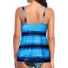 imageYonique Womens Blouson Tankini Top No Bottom Loose Fit Swim Top Modest Tank TopBlue Black Striped