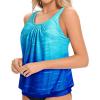 imageYonique Womens Blouson Tankini Top No Bottom Loose Fit Swim Top Modest Tank TopBlue Gradient