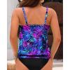 imageYonique Womens Blouson Tankini Top No Bottom Loose Fit Swim Top Modest Tank TopBlue Leaves