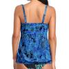 imageYonique Womens Blouson Tankini Top No Bottom Loose Fit Swim Top Modest Tank TopBlue Paisley 01