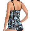 imageYonique Womens Blouson Tankini Top No Bottom Loose Fit Swim Top Modest Tank TopBlue Paisley