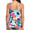 imageYonique Womens Blouson Tankini Top No Bottom Loose Fit Swim Top Modest Tank TopColor Block