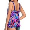 imageYonique Womens Blouson Tankini Top No Bottom Loose Fit Swim Top Modest Tank TopColorful Leaves