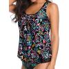 imageYonique Womens Blouson Tankini Top No Bottom Loose Fit Swim Top Modest Tank TopColorful Paisley