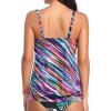 imageYonique Womens Blouson Tankini Top No Bottom Loose Fit Swim Top Modest Tank TopColorful Stripe
