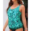 imageYonique Womens Blouson Tankini Top No Bottom Loose Fit Swim Top Modest Tank TopGreen Paisley