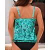 imageYonique Womens Blouson Tankini Top No Bottom Loose Fit Swim Top Modest Tank TopGreen Paisley