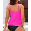 imageYonique Womens Blouson Tankini Top No Bottom Loose Fit Swim Top Modest Tank TopPink