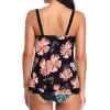 imageYonique Womens Blouson Tankini Top No Bottom Loose Fit Swim Top Modest Tank TopPink Floral