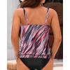 imageYonique Womens Blouson Tankini Top No Bottom Loose Fit Swim Top Modest Tank TopPink Striped