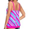imageYonique Womens Blouson Tankini Top No Bottom Loose Fit Swim Top Modest Tank TopPink and Stripe