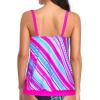 imageYonique Womens Blouson Tankini Top No Bottom Loose Fit Swim Top Modest Tank TopPink and Stripe