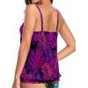imageYonique Womens Blouson Tankini Top No Bottom Loose Fit Swim Top Modest Tank TopPurple Leaf