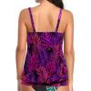 imageYonique Womens Blouson Tankini Top No Bottom Loose Fit Swim Top Modest Tank TopPurple Leaf