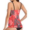 imageYonique Womens Blouson Tankini Top No Bottom Loose Fit Swim Top Modest Tank TopRed Floral