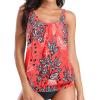 imageYonique Womens Blouson Tankini Top No Bottom Loose Fit Swim Top Modest Tank TopRed Floral