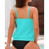 imageYonique Womens Blouson Tankini Top No Bottom Loose Fit Swim Top Modest Tank TopSage Green