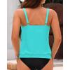 imageYonique Womens Blouson Tankini Top No Bottom Loose Fit Swim Top Modest Tank TopSage Green