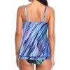imageYonique Womens Blouson Tankini Top No Bottom Loose Fit Swim Top Modest Tank TopTwill and Light Blue