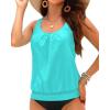 imageYonique Womens Blouson Tankini Top No Bottom Loose Fit Swim Top Modest Tank TopSage Green