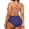 imageYonique Womens Plus Size Bikini High Waisted Swimsuits Two Piece Bathing Suits Tummy Control SwimwearAmerican Flag