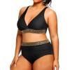 imageYonique Womens Plus Size Bikini High Waisted Swimsuits Two Piece Bathing Suits Tummy Control SwimwearBlack Weave