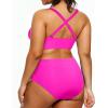 imageYonique Womens Plus Size Bikini High Waisted Swimsuits Two Piece Bathing Suits Tummy Control SwimwearPink