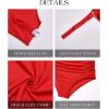 imageYonique Womens Plus Size Bikini High Waisted Swimsuits Two Piece Bathing Suits Tummy Control SwimwearRed