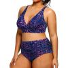 imageYonique Womens Plus Size Bikini High Waisted Swimsuits Two Piece Bathing Suits Tummy Control SwimwearStar Whole Sky