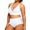imageYonique Womens Plus Size Bikini High Waisted Swimsuits Two Piece Bathing Suits Tummy Control SwimwearWhite