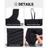 imageYonique Womens Two Piece Swimsuits One Shoulder Tankini Tummy Control Bathing Suits Ruffle SwimwearBlack
