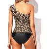 imageYonique Womens Two Piece Swimsuits One Shoulder Tankini Tummy Control Bathing Suits Ruffle SwimwearLeo