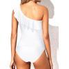 imageYonique Womens Two Piece Swimsuits One Shoulder Tankini Tummy Control Bathing Suits Ruffle SwimwearPure White